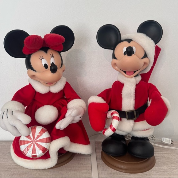 Disney Other - Vintage Mickey & Minnie Mouse Unlimited Santa’s Best Holiday Animation Figures